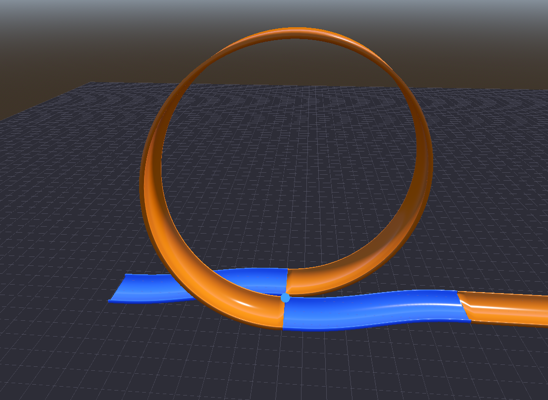 A smooth loop mesh perfectly connected to a standard road segment